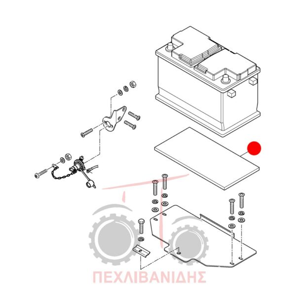 Battery abutment Landini Advantage-Rex-Vigneti