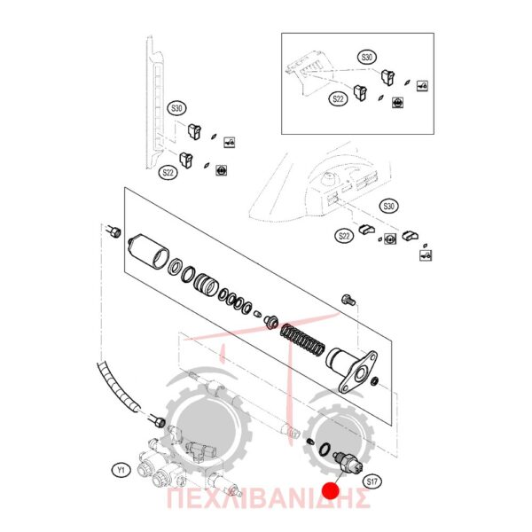 Rear axle differential blocking switch Massey Ferguson 4435-4445-4455